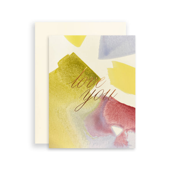 Moglea Hydra Love greeting card featuring colorful, artistic design with floral and abstract elements.