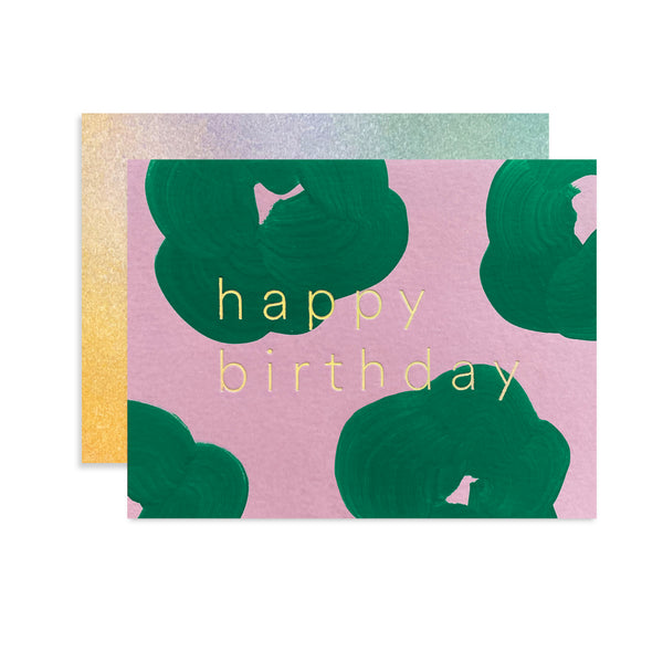 Moglea Flower Birthday greeting card featuring vibrant floral design and elegant script.