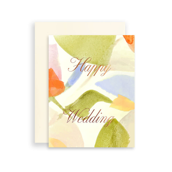 Moglea Field Wedding greeting card with floral design and elegant script, perfect for wedding or celebration messages.