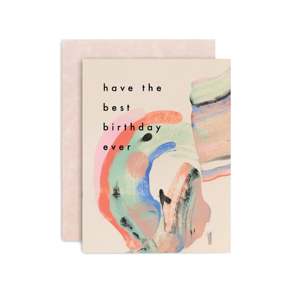 Moglea Candy Birthday card featuring colorful, playful birthday-themed illustrations on a cheerful greeting card.
