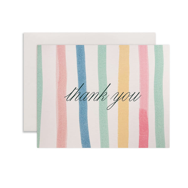 Moglea Ribbon Thank You card featuring elegant ribbon design and handwritten-style thank you message on textured paper.